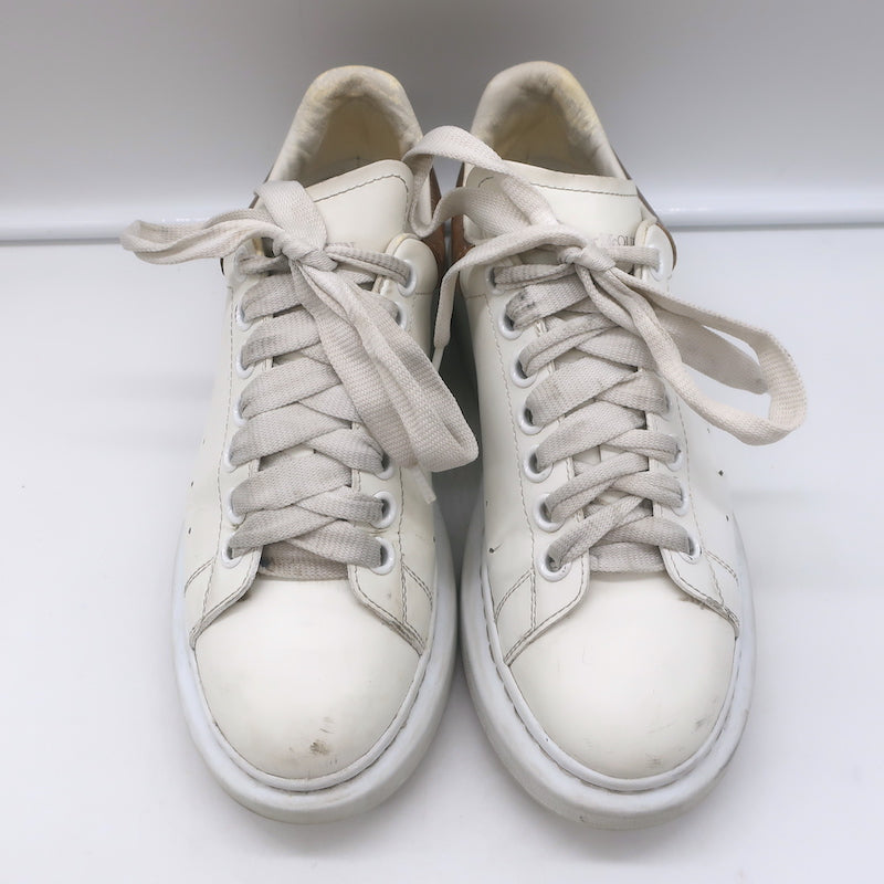 Alexander McQueen Oversized Sneakers White & Rose Gold Metallic