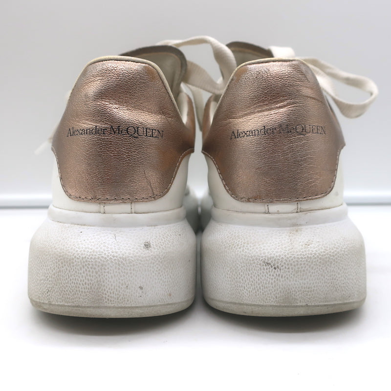 Alexander McQueen Oversized Sneakers White & Rose Gold Metallic