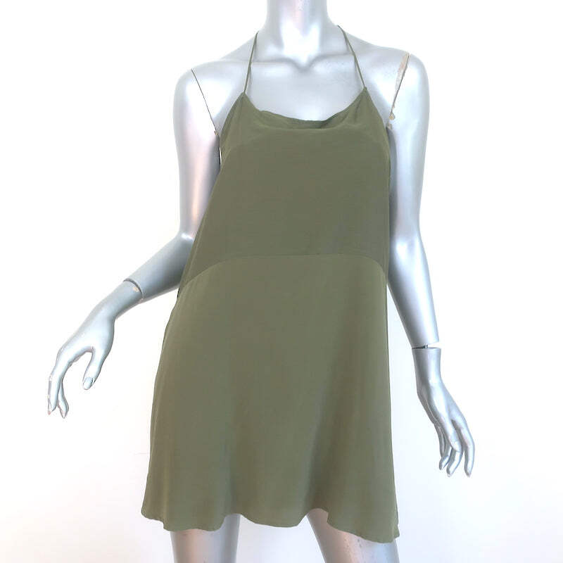 slim fit dress slacks Prada Green Slip Dress with Yellow Trim Straps # – PauméLosAngeles main image 1