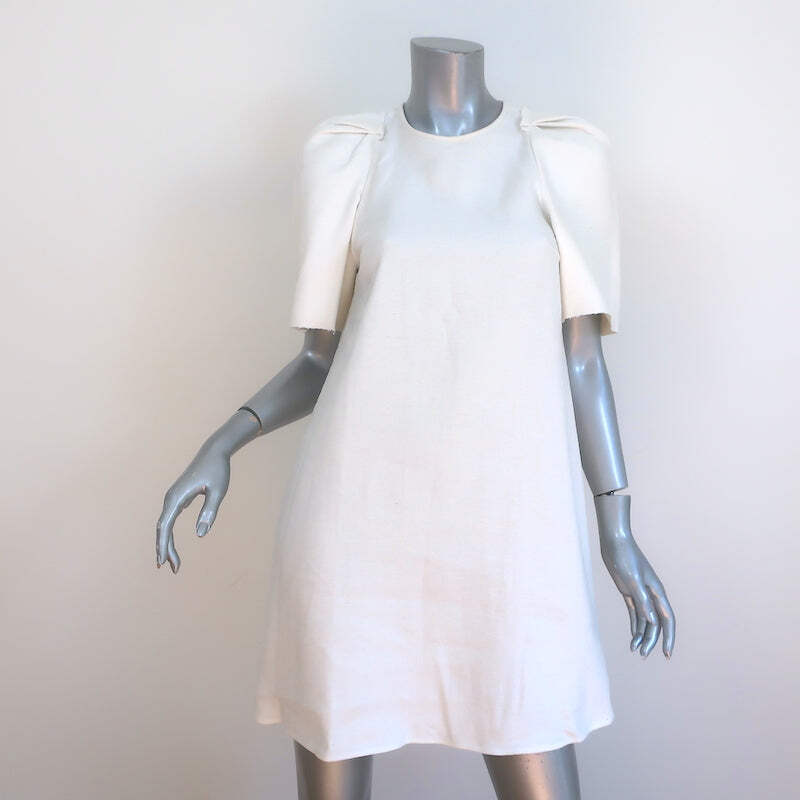 Isabel Marant Etoile Godwin Puff Sleeve Mini Dress Cream Linen-Blend Size  36 NEW | eBay