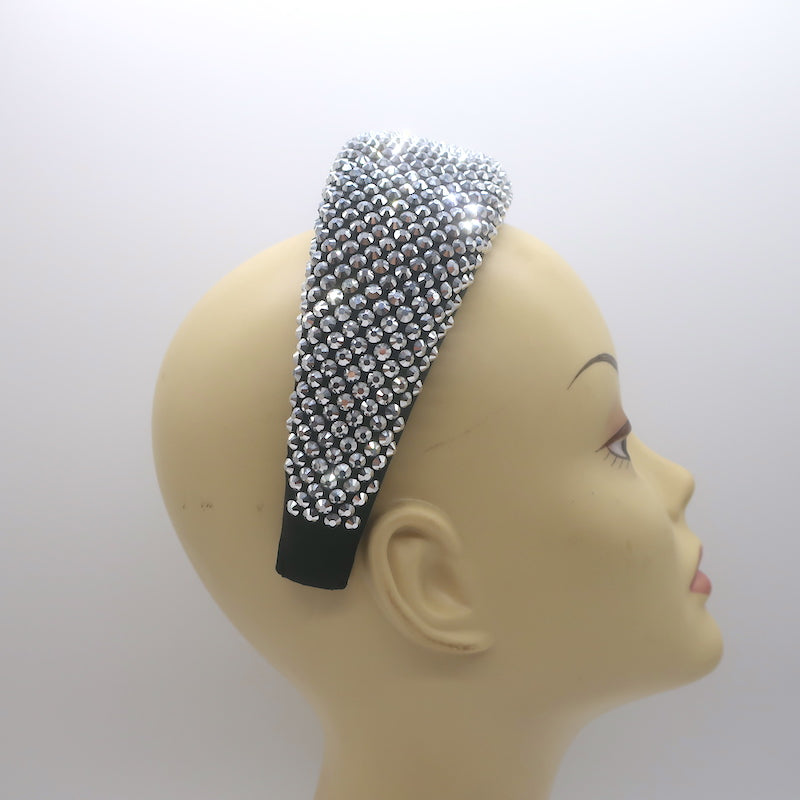 PRADA シルバーストーン付きヘアバンド Prada Crystal-Embellished Wide Headband Black Satin | eBay