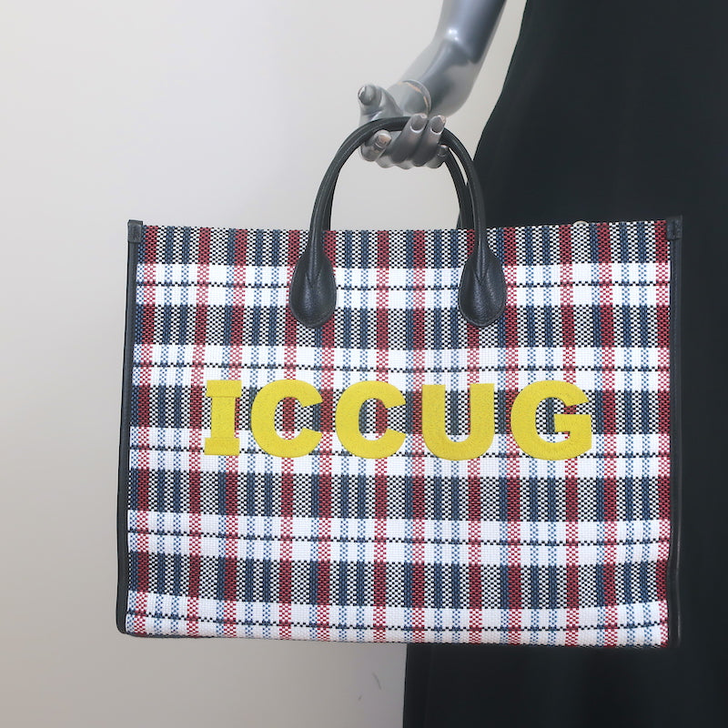 Gucci Iccug Embroidered Checked Tote Extra Large Shoulder Bag | eBay