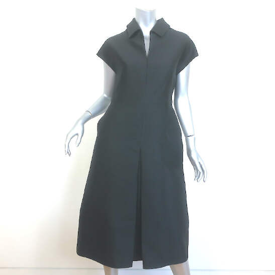 Christian Dior Collared Midi Dress Black Wool-Silk Shantung Size US 8 | eBay