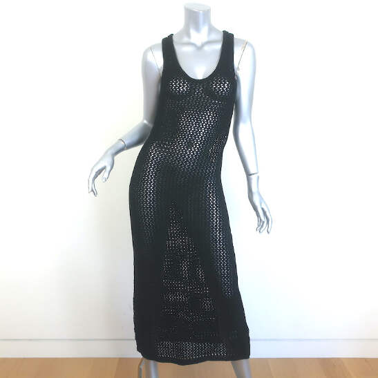 Zadig & Voltaire Nabys Crochet Midi Dress Black Cotton Knit Size Small NEW  | eBay