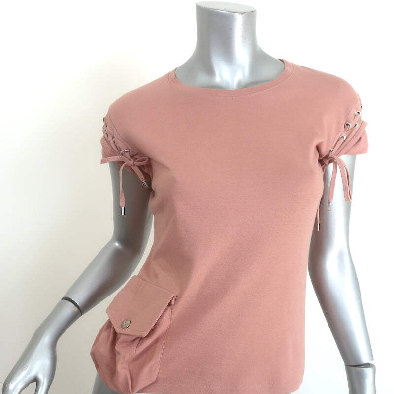 女性が喜ぶ♪ Christian Dior Boutique 2003 Lace-Up Sleeve Top Rose Pink トップス