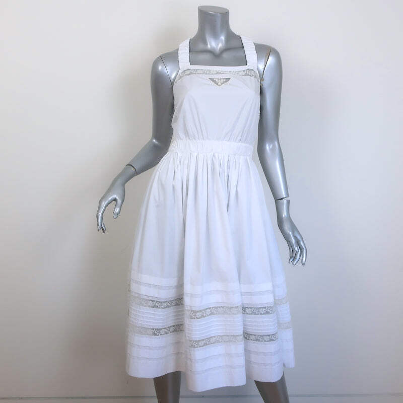 【24SS】PRADA_woman / コットンポプリン ミディドレス / White 24SS】PRADA_woman / コットンポプリン ミディドレス / White