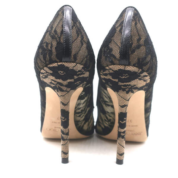 JIMMY CHOO 関税込み Love 100 lace pumps Jimmy Choo Love 100 Lace Pumps Black Size 37 Pointed Toe
