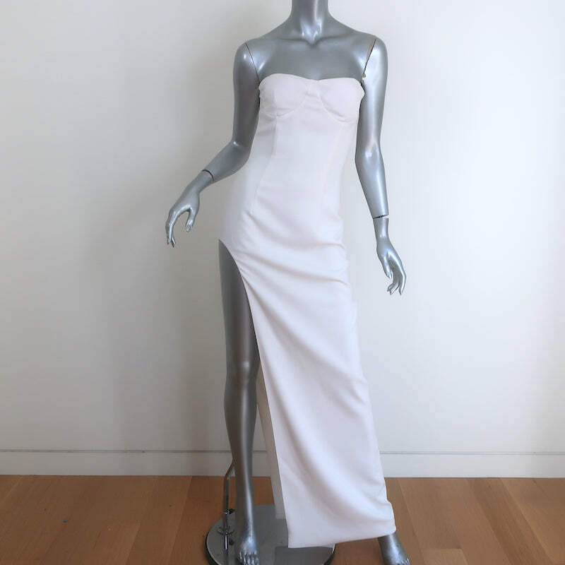 MONOT Tube Slit Dress White Crepe Size 2 Strapless Maxi Dress | eBay
