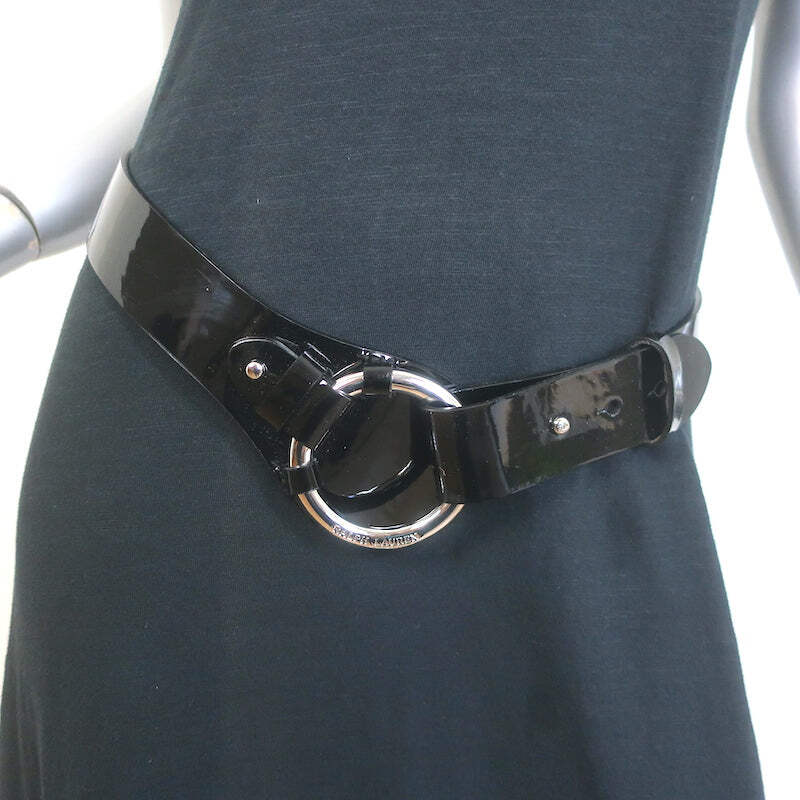 Ralph Lauren O-Ring Belt Black Patent Leather Size Small | eBay display picture 1