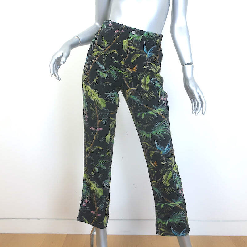 GUCCI★素敵！SILK TWILL FLOWERS TASSELS PRINT PANTS gucci-floral-print-cropped-