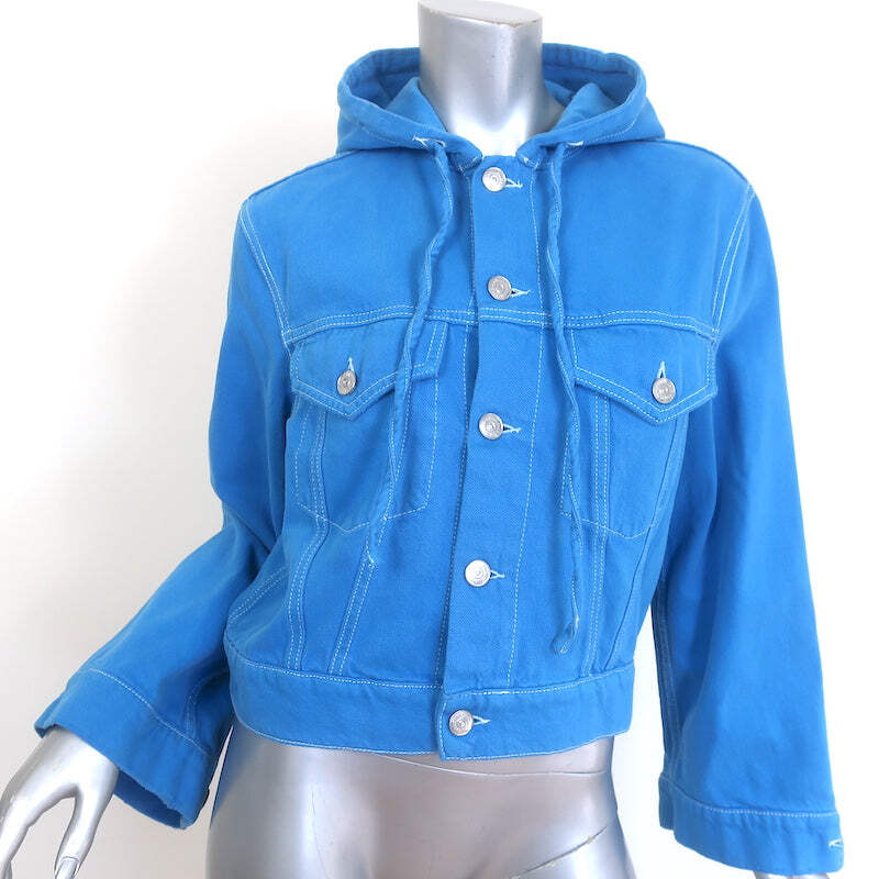GANNI Sheldon Denim Hooded Jacket Blue Cotton Size 36 | eBay