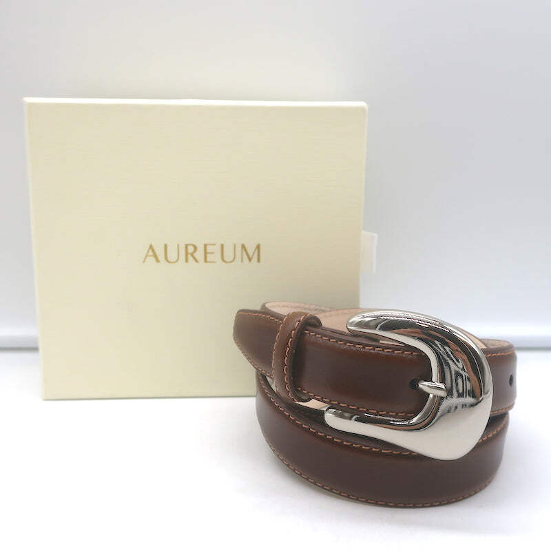 Aureum Collective No. 8 Belt Tobacco Leather & Silver Size  display picture 2