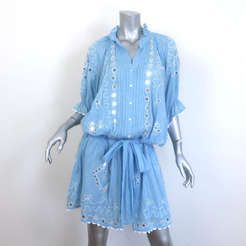 white christmas dresses Juliet Dunn Sapphire Small Flower Block Print Trapeze Dress main image 0