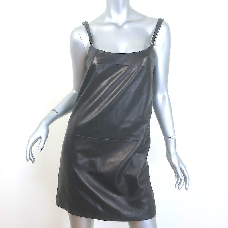 knee length dresses for ladies Prada Nappa Leather Patchwork Dress – Runway Catalog main image 0