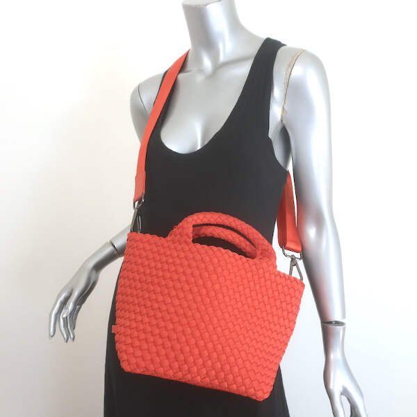 ★Naghedi★St. Barths スモールトートバック 2WAY/Ipanema Naghedi St. Barths Small Tote Ipanema Orange Woven Neoprene