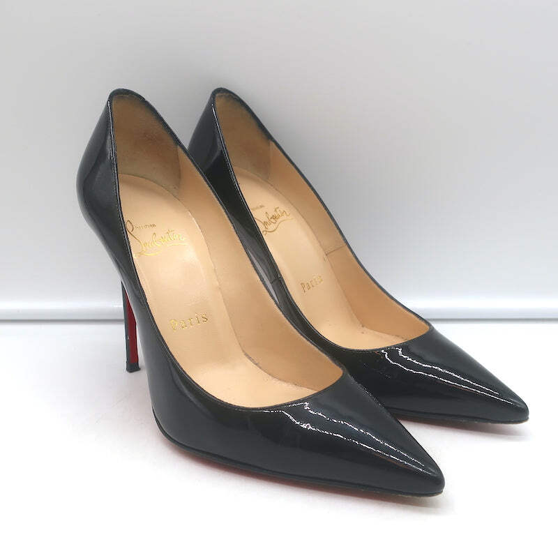 Christian Louboutin Kate 100 Pumps Black Patent Size 36