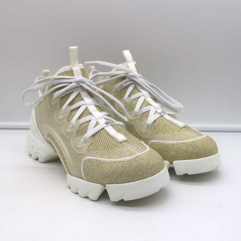 Christian Dior D-Connect Sneakers Gold Technical Knit Size 37.5 | eBay