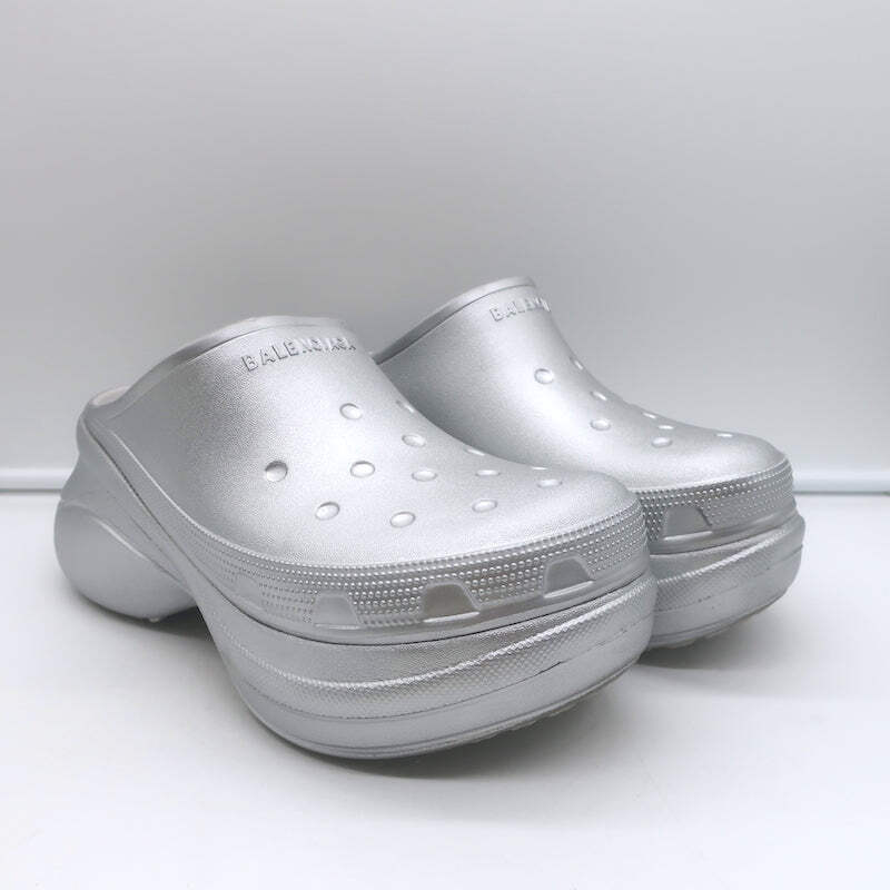 Balenciaga x Crocs Platform Mules Silver Size 41 | eBay