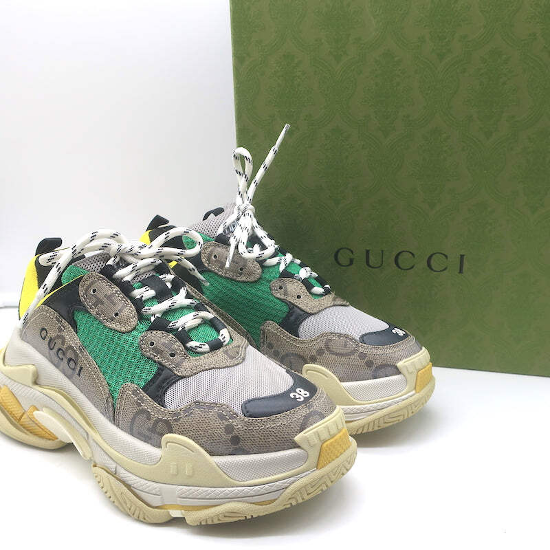GUCCI x BALENCIAGA スニーカー 42サイズ Gucci x Balenciaga The Hacker Project Triple S Sneakers Green