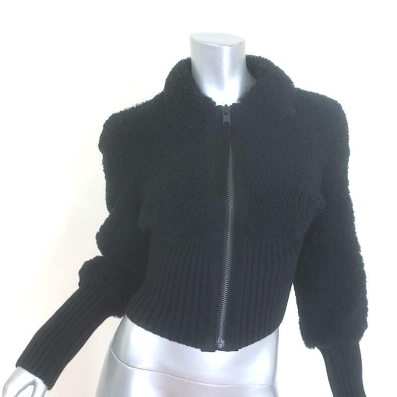 ルナ AllSaints Adria Shearling Bomber Jacket Black Size Medium NEW | eBay