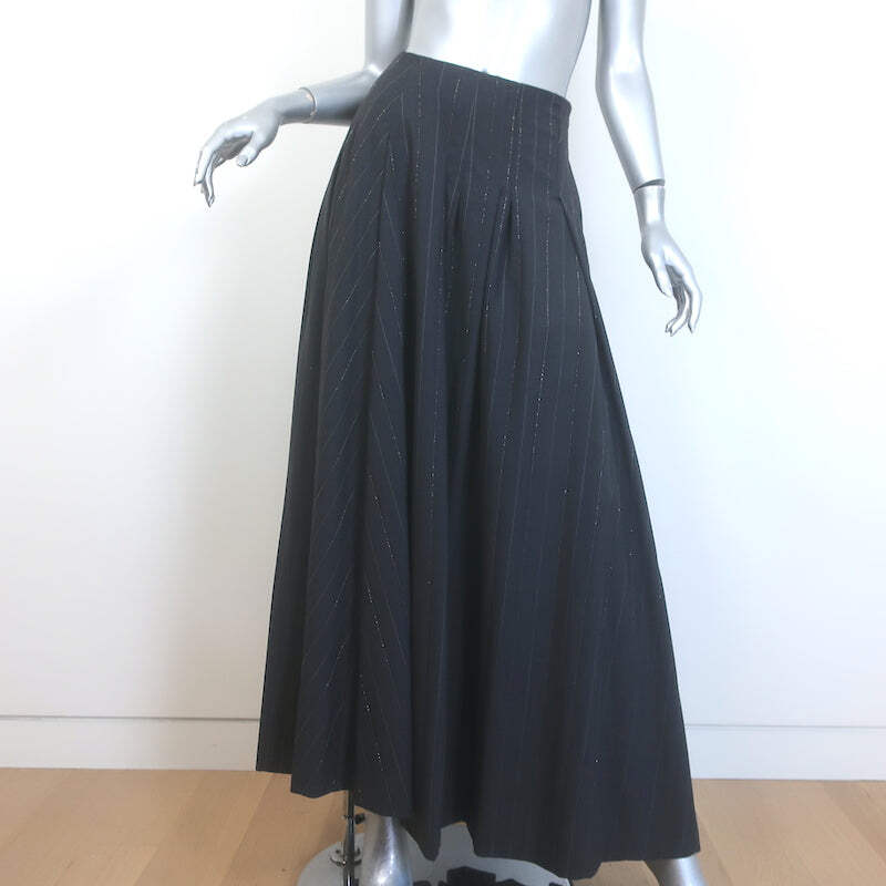 Brunello Cucinelli Monili Pinstripe Maxi Skirt Charcoal Stretch