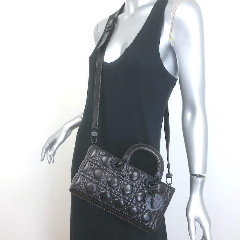 Christian Dior Lady D-Joy Bag Black Cannage Leather Medium