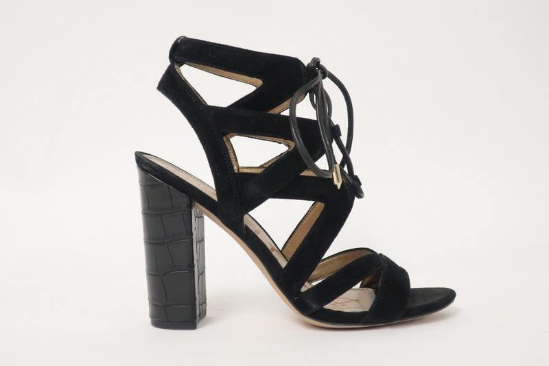 sam edelman black sandal heel