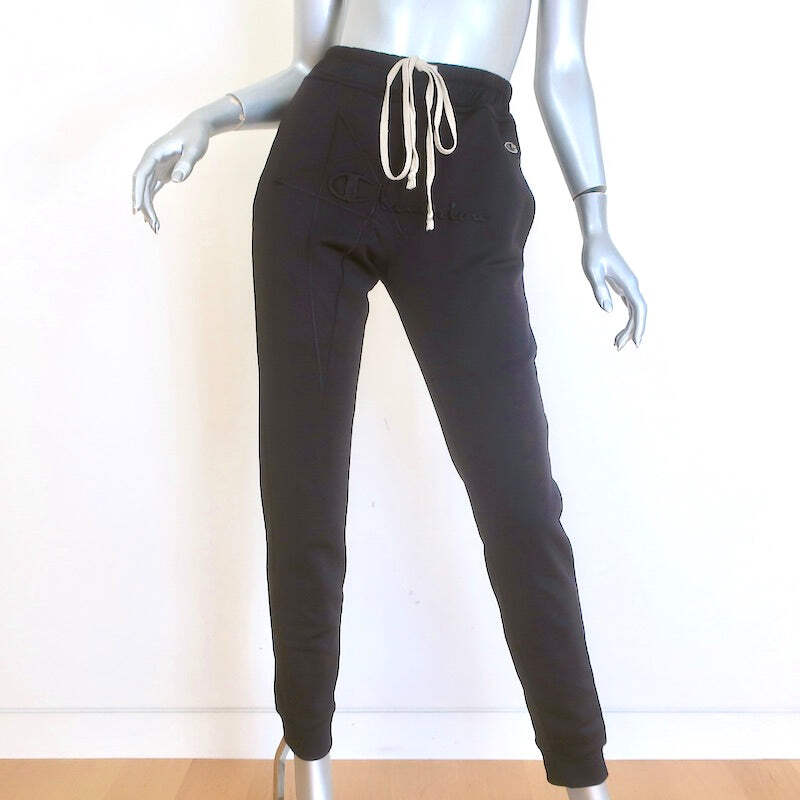Rick Owens x Champion Logo-Embroidered Joggers Black Size Extra