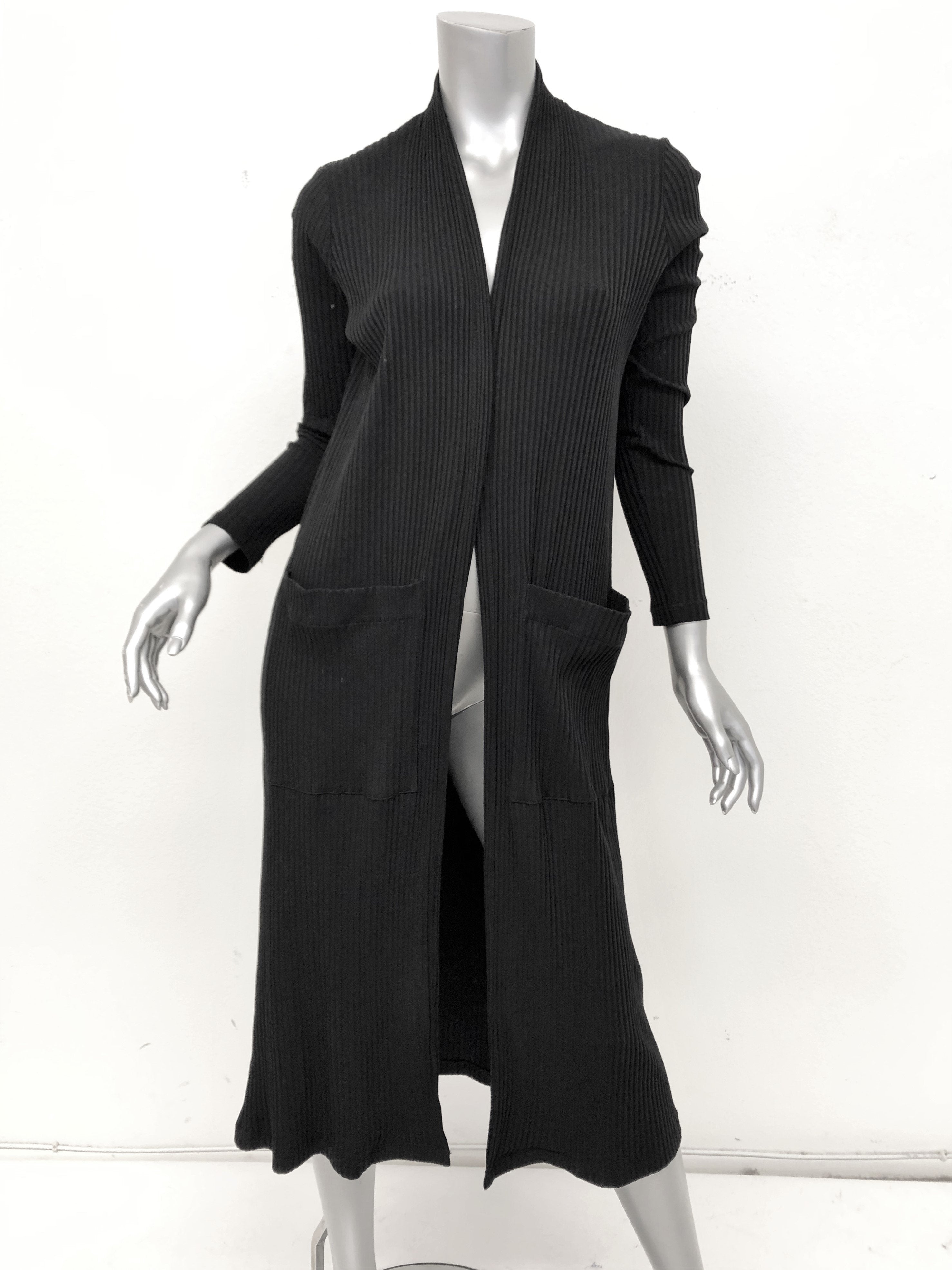 black ribbed duster cardigan