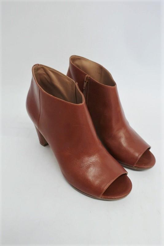 kitten heel open toe booties