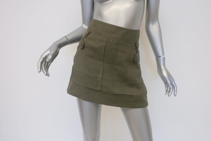 Linen green outlet mini skirt