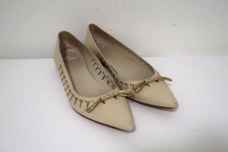 ivory pointed toe flats