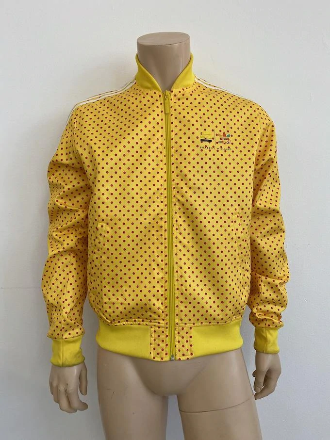 adidas pharrell williams yellow polka dot jacket