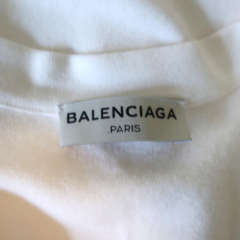 Balenciaga Dress White Stretch Knit Size 40 Sleeveless Scoop