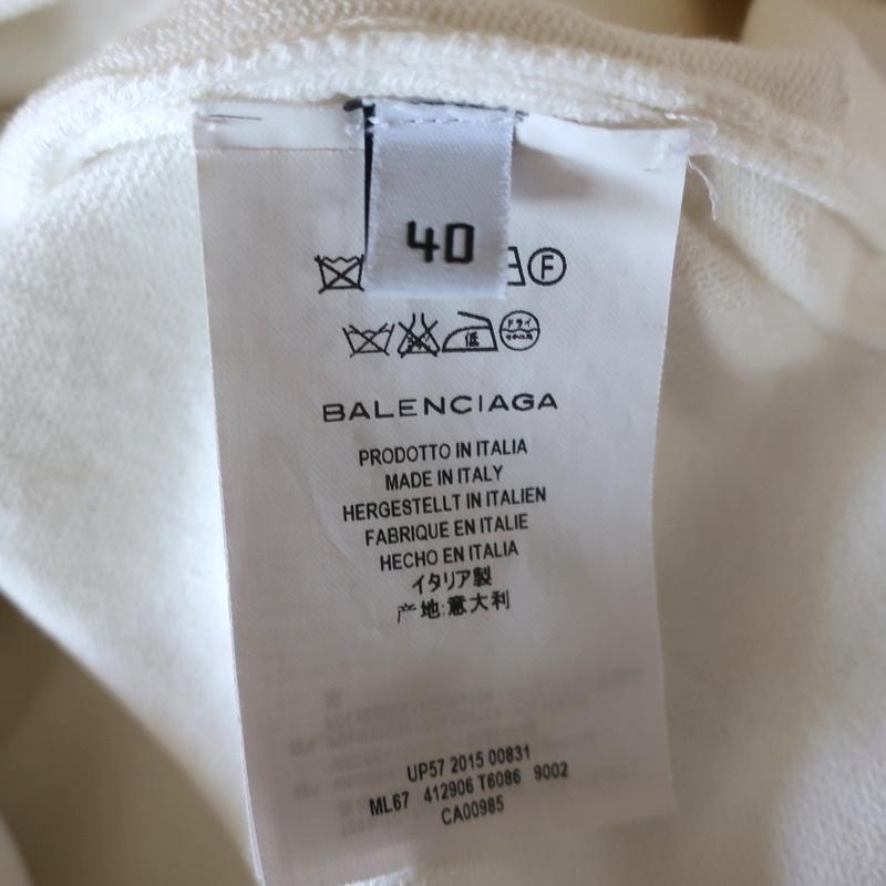 Balenciaga Dress White Stretch Knit Size 40 Sleeveless Scoop