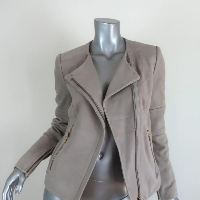 J Brand Moto Jacket Jacqueline Beige Suede Size Small Biker Jacket