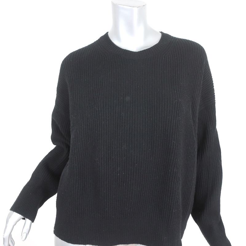 Helmut Lang Open Back Sweater Black Wool Cashmere Ribbed Knit Size