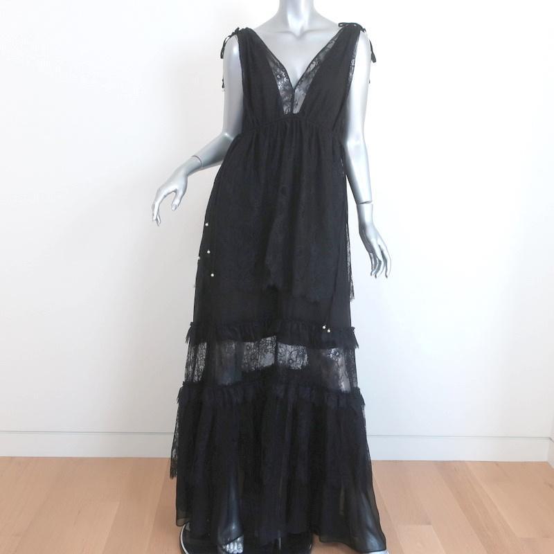 Alexis Maxi Dress Umbria Black Lace Size Medium Sleeveless Deep V-Neck Gown NEW | eBay Alexis Maxi Dress Umbria Black Lace Size Medium Sleeveless Deep V-Neck Gown NEW | eBay