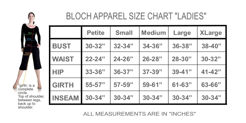 Bloch Leotard Size Chart