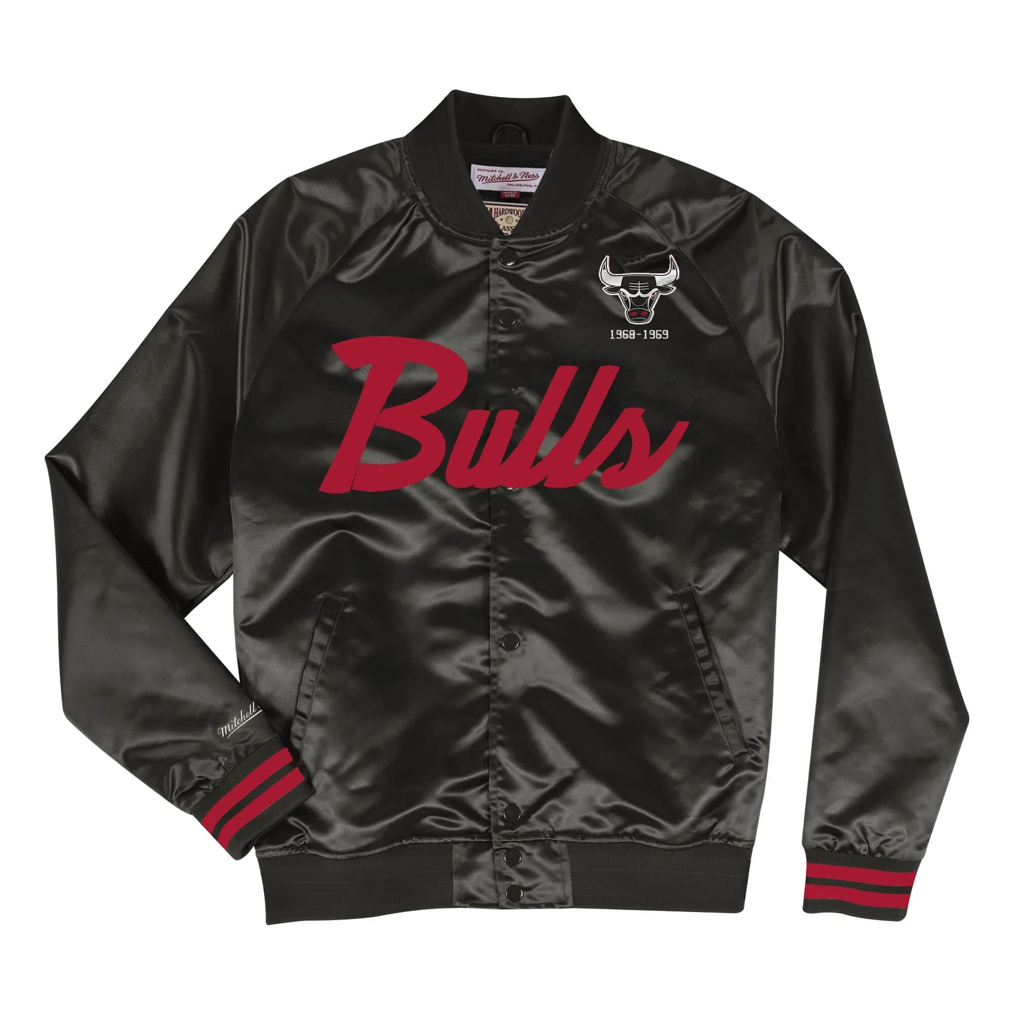 chicago bulls black satin jacket