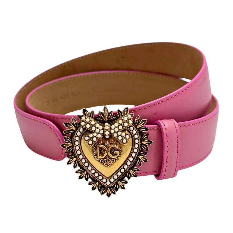 Dolce & Gabbana Devotion Belt Leather Pink | eBay