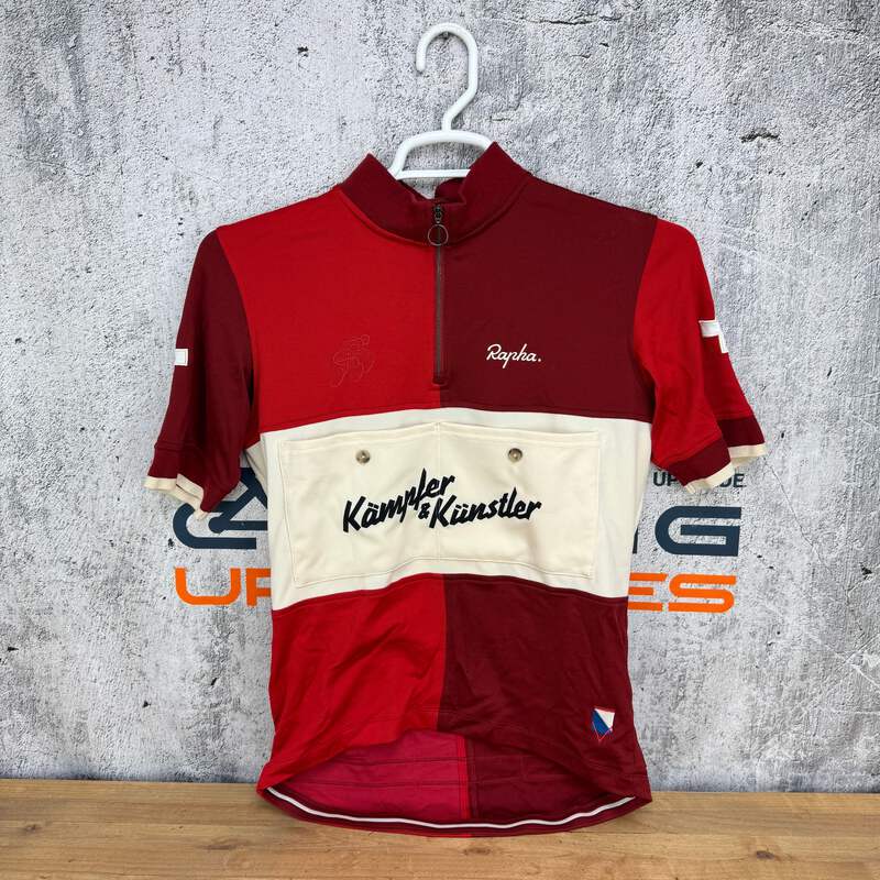 Rapha サイクルジャケット Sサイズ 黒/赤/白 Worn Once! Rapha Kampler & Kunstler Men's Large Short Sleeve