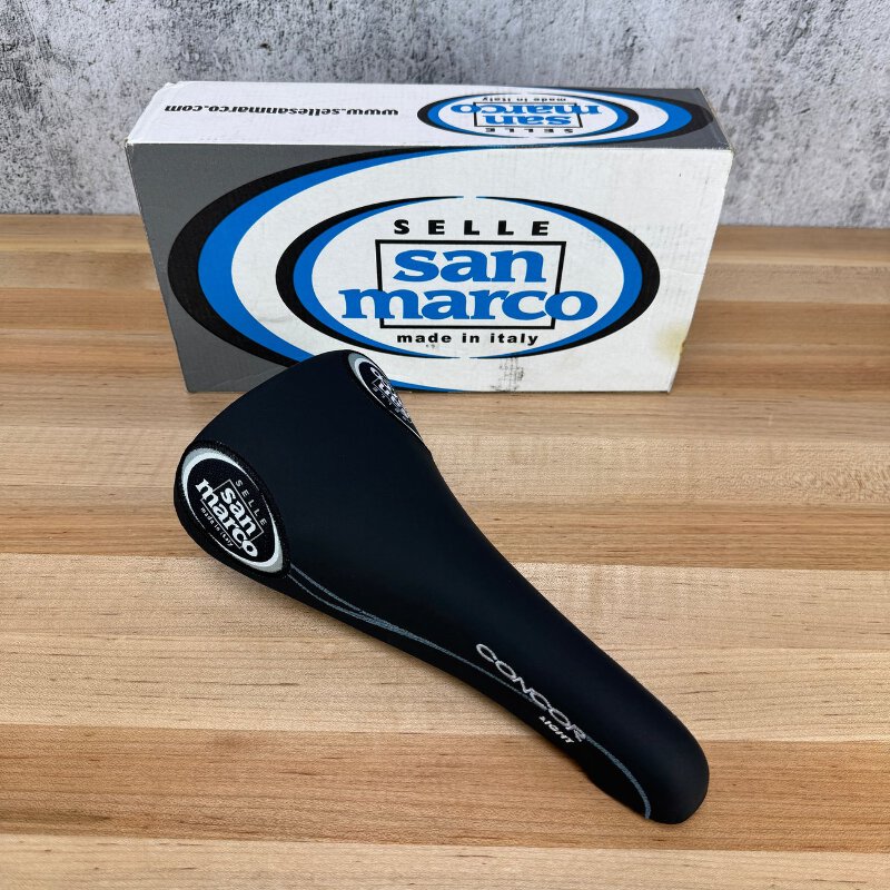 New! San Marco Concor Light 128mm 7x7mm Titanium Rails Bike Saddle