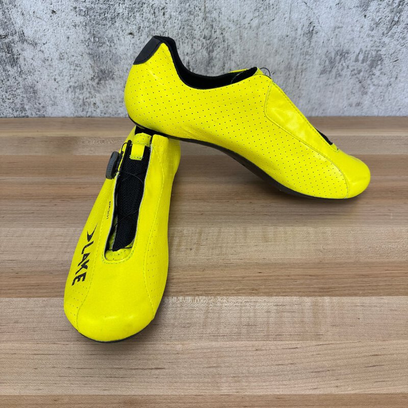 Lake CX 301 Men's 47 EU Boa Dials 3-Bolt Road Yellow Cycling Shoes