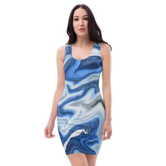 blue marble bodycon dress Womens Stretch Fit - Grey Print Size:42W X 32L Wedding Dress Milton Keynes 100% Cotton Backless Strappy further enhancing the dresss