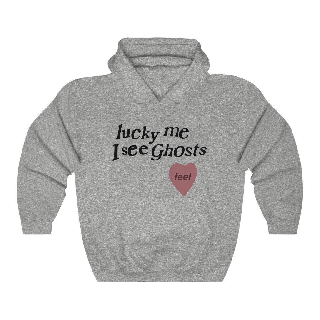 lucky me i see ghosts hoodie