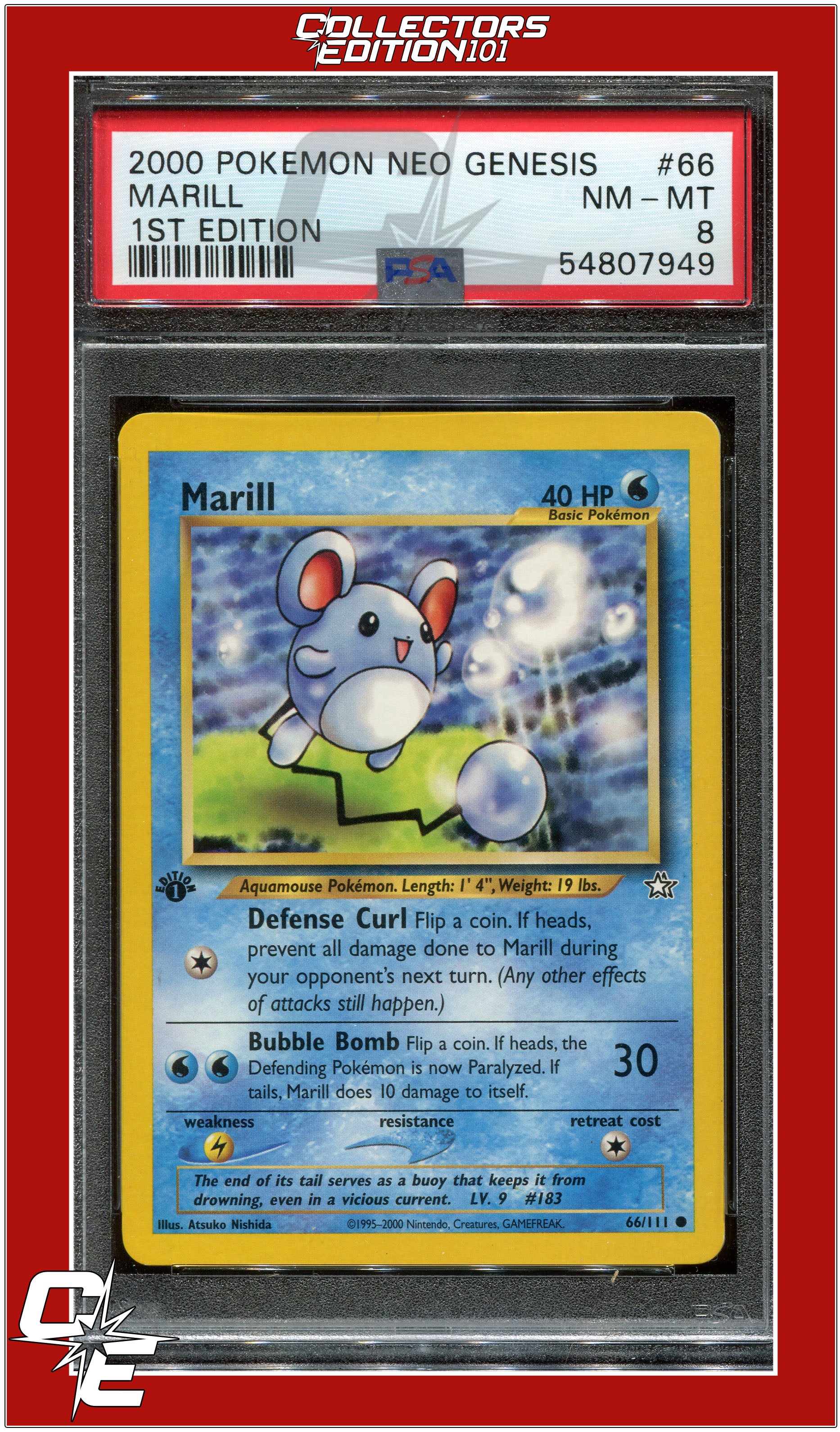 Neo Genesis 66 Marill 1st Edition PSA 8 | eBay