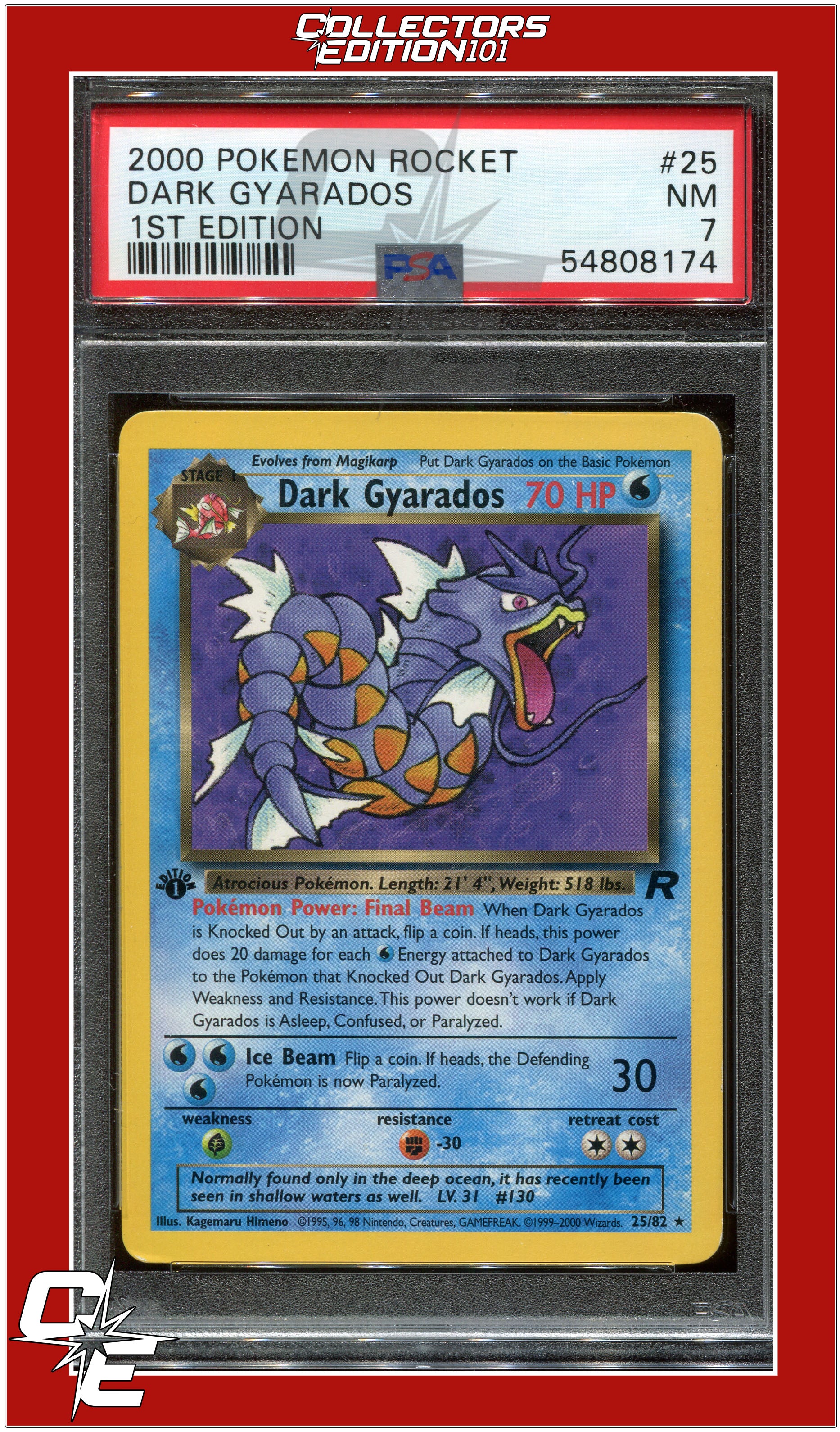 Team Rocket 25 Dark Gyarados 1st Edition PSA 7 | eBay