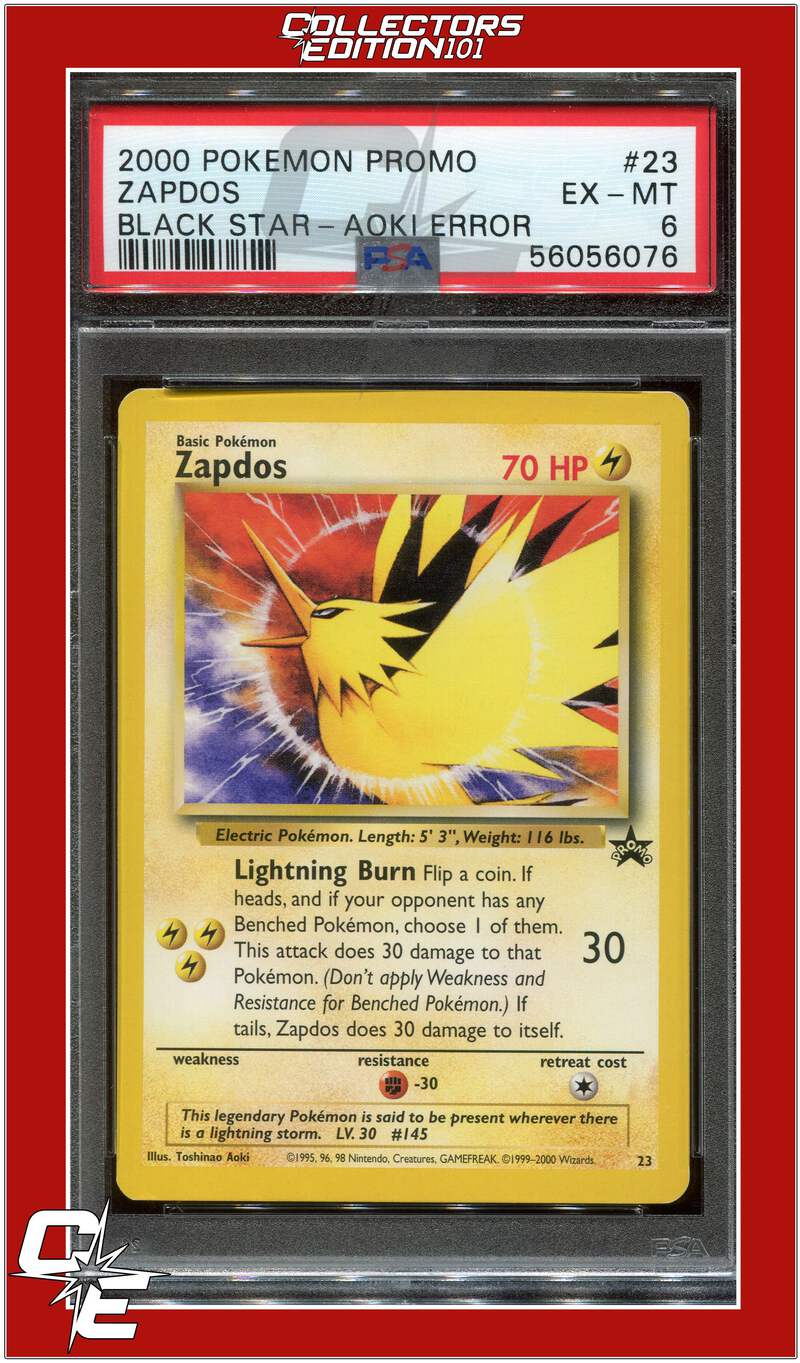 Black Star Promo 23 Zapdos Toshinao Aoki Error PSA 6 | eBay