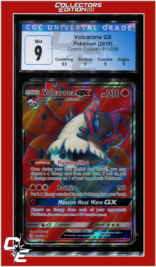 Cosmic Eclipse 213 Volcarona GX CGC 9 - Subgrades | eBay
